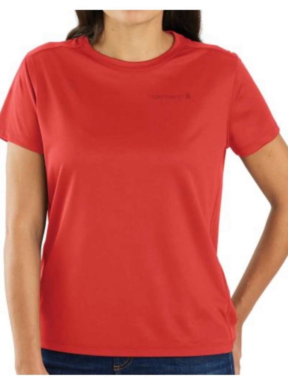 Carhartt Women's Coral-Red Short Sleeve Crew Tee
